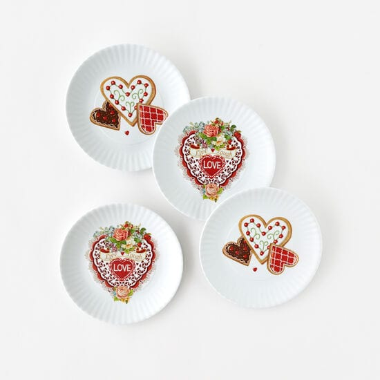 180 Degrees 180 Degrees Set of 4 Valentine Melamine Plates - Little Miss Muffin Children & Home