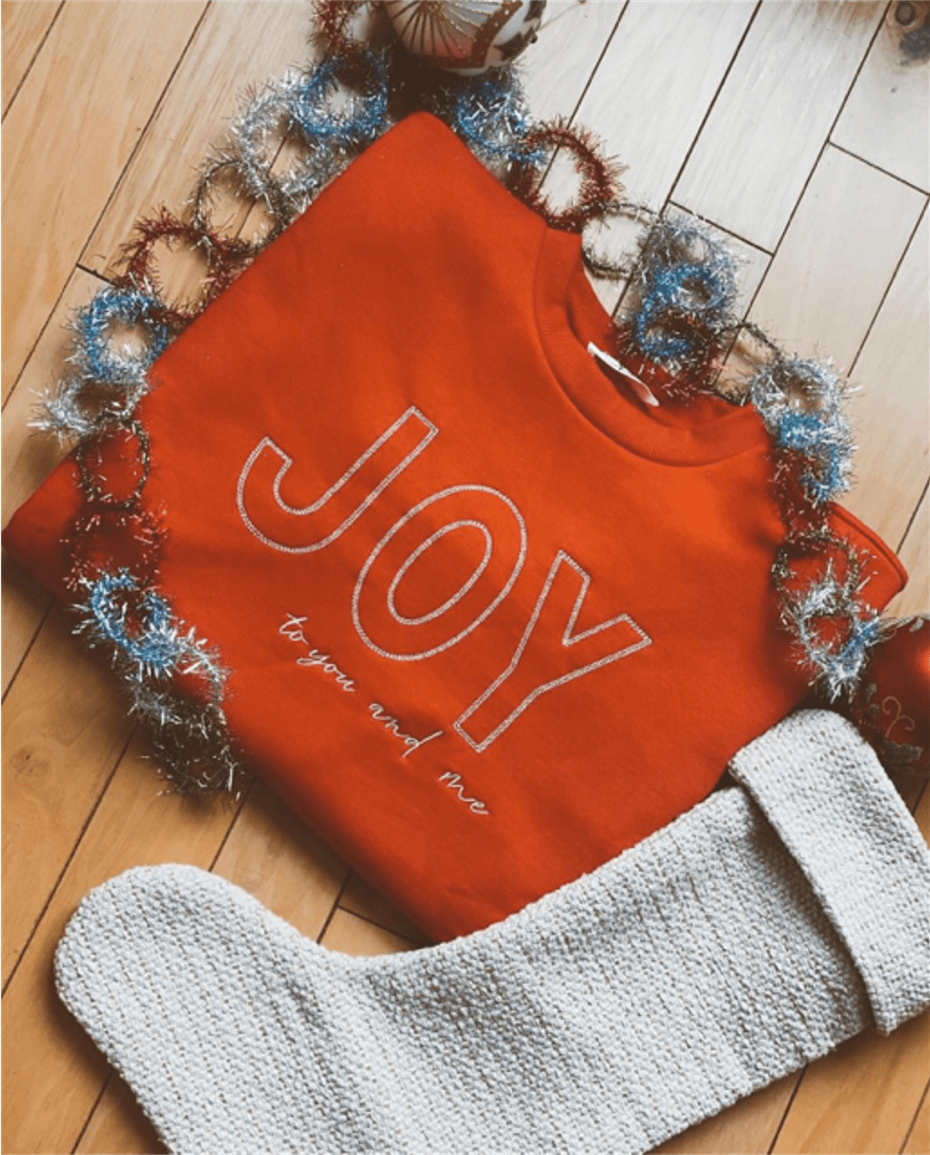 Whereable Art Whereable Art 'Joy to You & Me' Embroidered Sweatshirt - Little Miss Muffin Children & Home