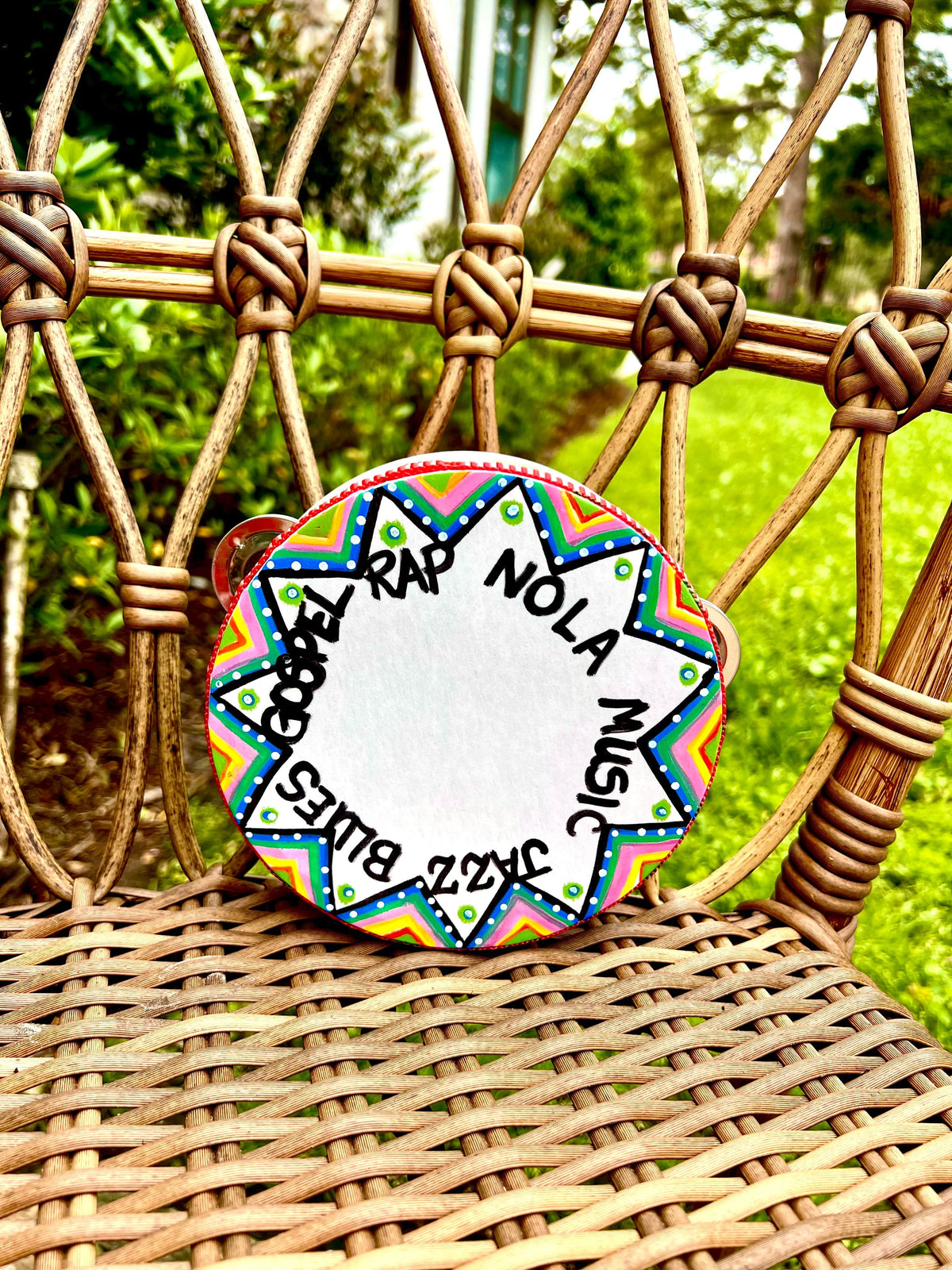 Baobab Tree Designs Baobab Tree Designs Painted 8" Tambourine - Little Miss Muffin Children & Home