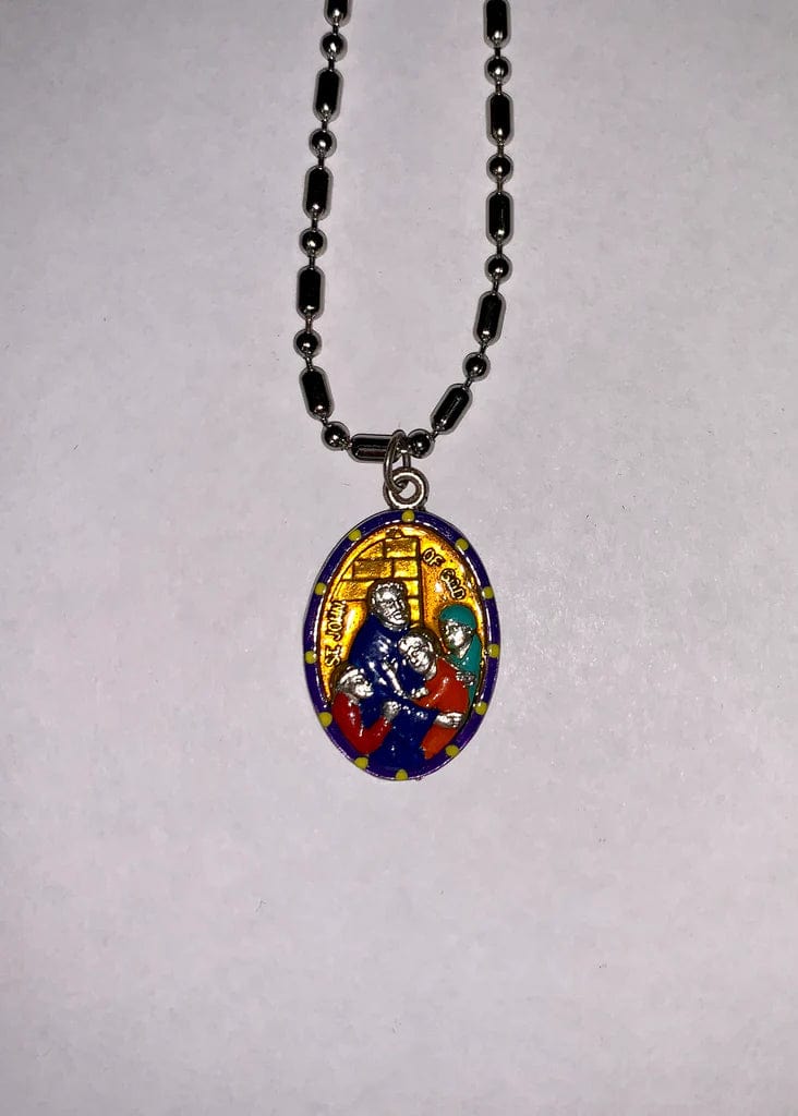 Saints For Sinners Saints For Sinners Saint John of God Hand Painted Medal - Little Miss Muffin Children & Home