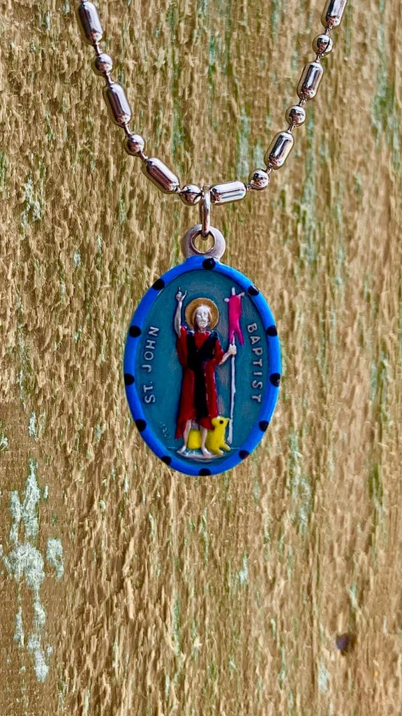 Saints For Sinners Saints For Sinners St. John the Baptist Hand Painted Medal - Little Miss Muffin Children & Home