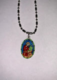 Saints For Sinners Saints For Sinners Saint Joseph the Worker Hand Painted Medal - Little Miss Muffin Children & Home