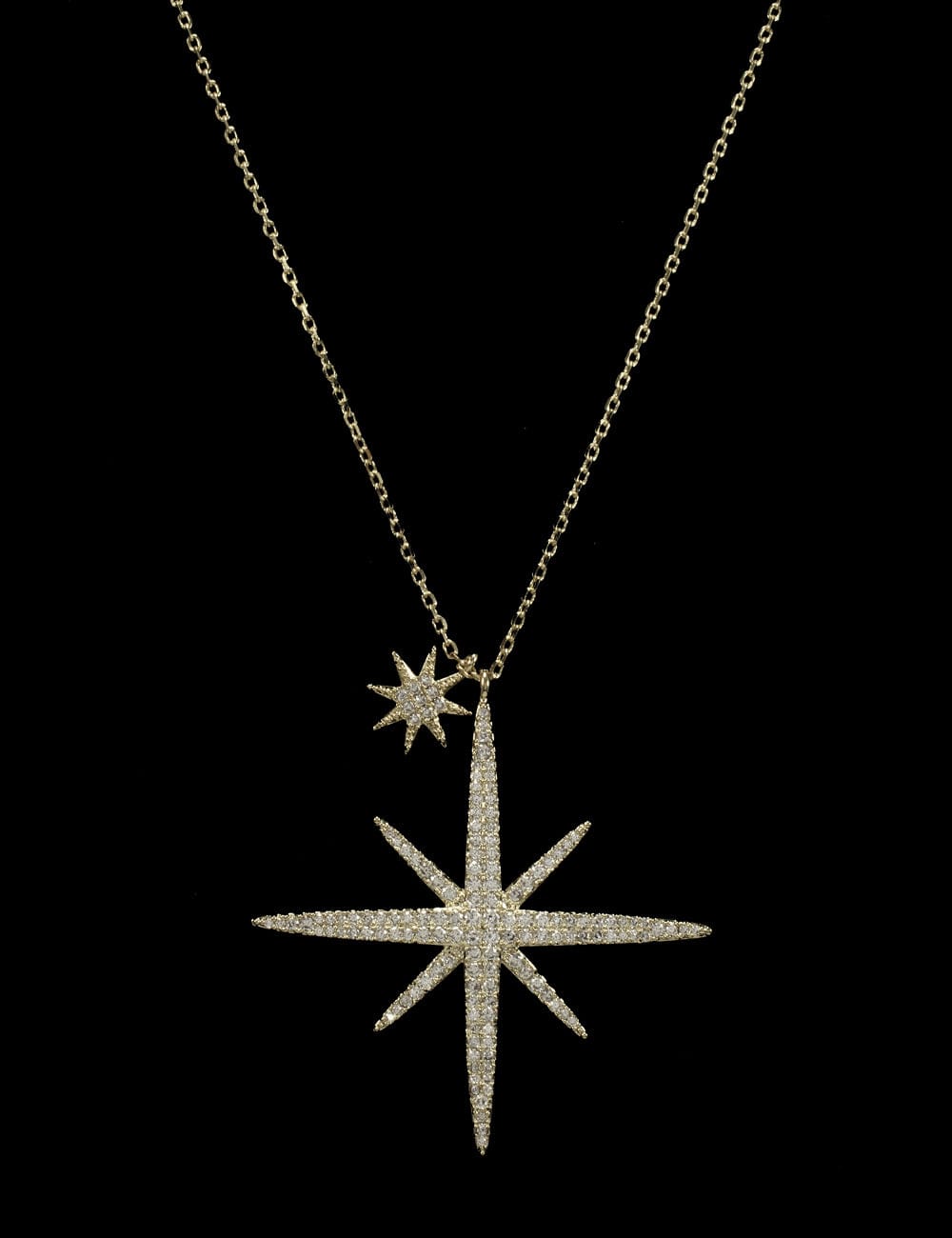 Be-Je Designs Be-Je Designs Pave North Star with Tiny Hanging Pave North Stars Necklace - Little Miss Muffin Children & Home