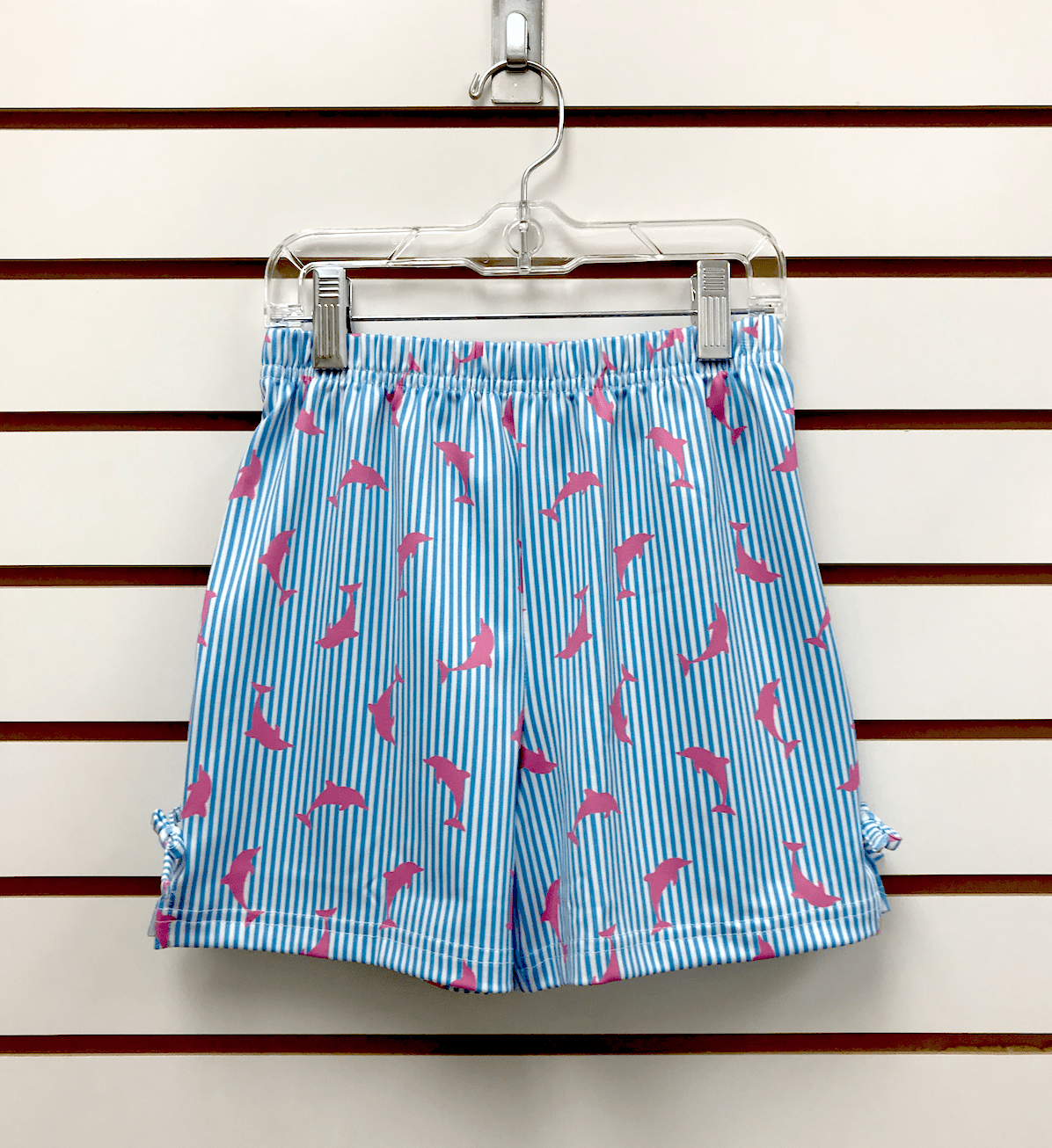 Vive La Fete - Vive La Fete Dolphin Print Striped Turquoise Bow Shorts - Little Miss Muffin Children & Home