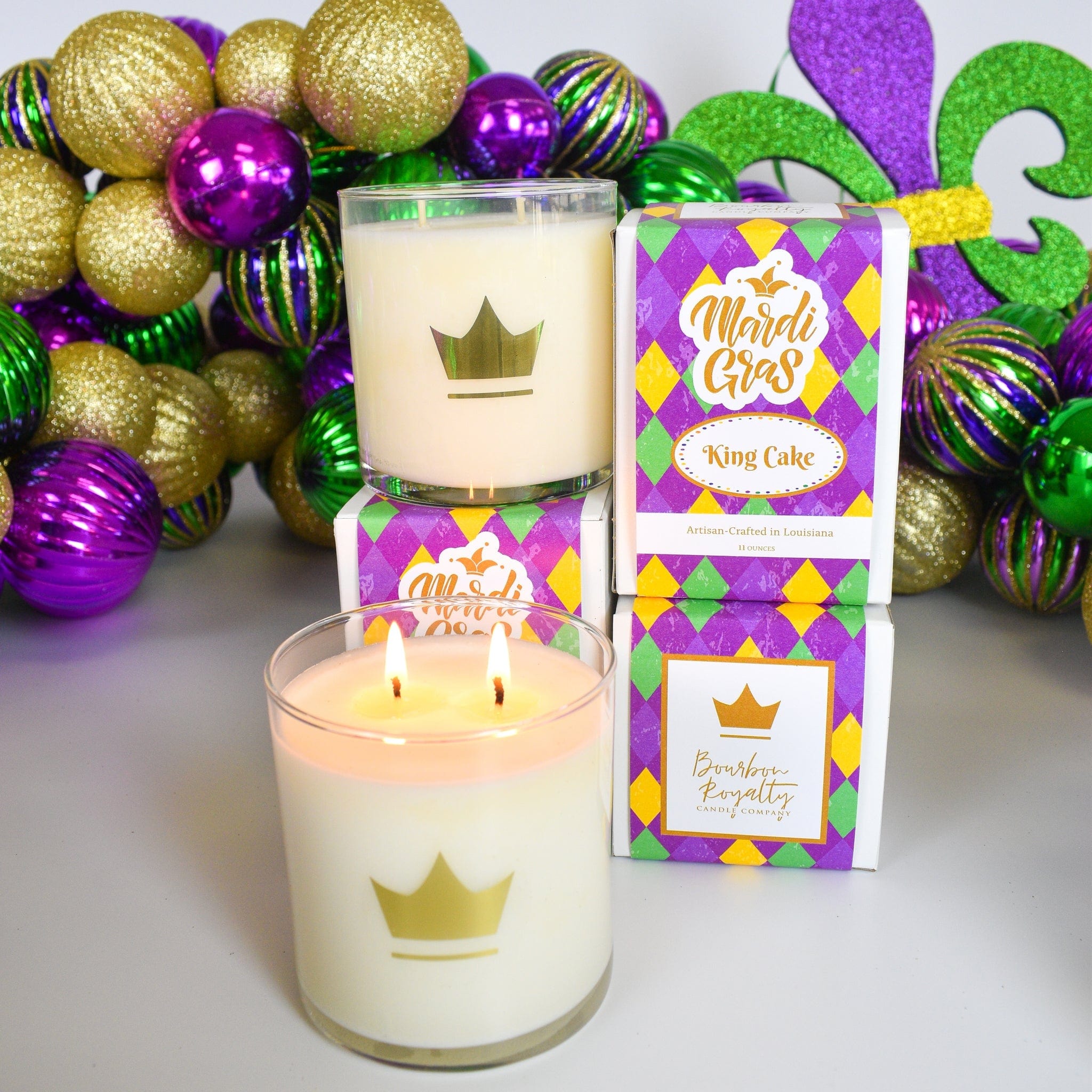 Bourbon Royalty Candle Co Bourbon Royalty Candle Co King Cake Mardi Gras Candle - Little Miss Muffin Children & Home