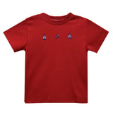 Vive La Fete Vive La Fete Anchor and Sail Embroidery Red Knit Short Sleeve T-shirt - Little Miss Muffin Children & Home