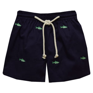 Vive La Fete Vive La Fete Embroidered Shark Swim Trunks - Little Miss Muffin Children & Home