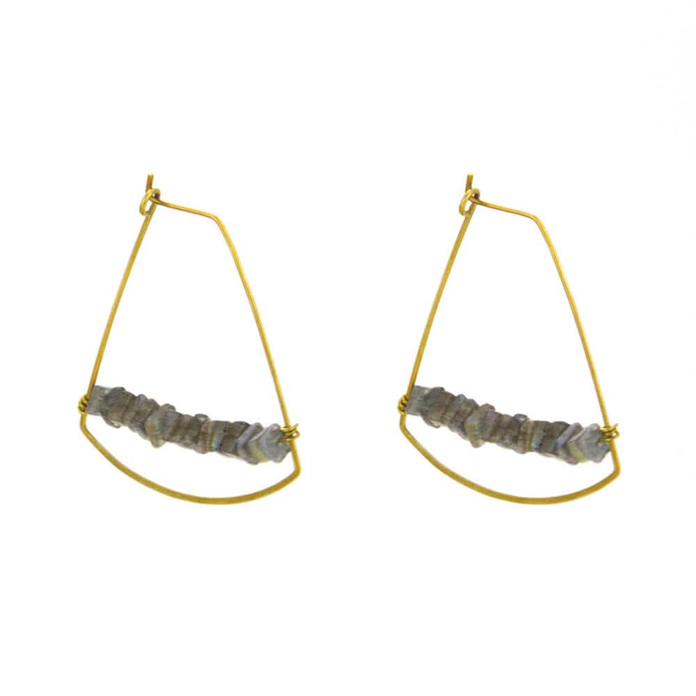 Santore Jewelry Santore Jewelry Labradorite Heishi Harp Earrings - Little Miss Muffin Children & Home