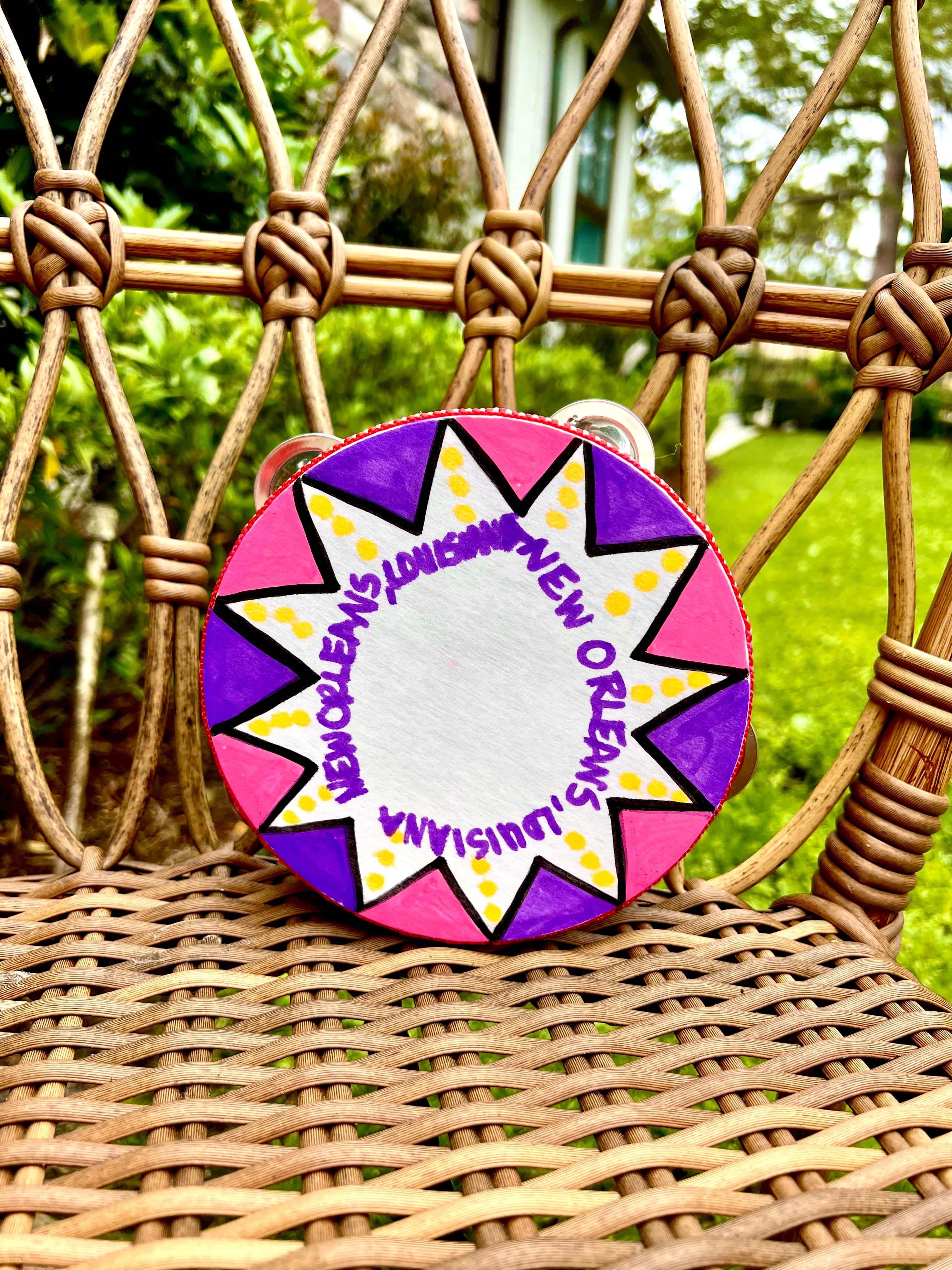 Baobab Tree Designs Baobab Tree Designs Painted 8" Tambourine - Little Miss Muffin Children & Home