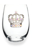 Queen Jewels Queen Jewels Large Crown Jeweled Stemless Wine Glass - Little Miss Muffin Children & Home