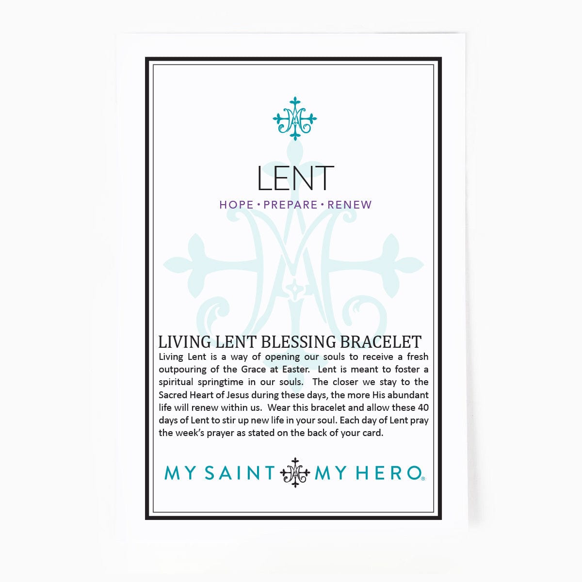 My Saint My Hero My Saint My Hero Living Lent Blessing Bracelet in Gold - Little Miss Muffin Children & Home