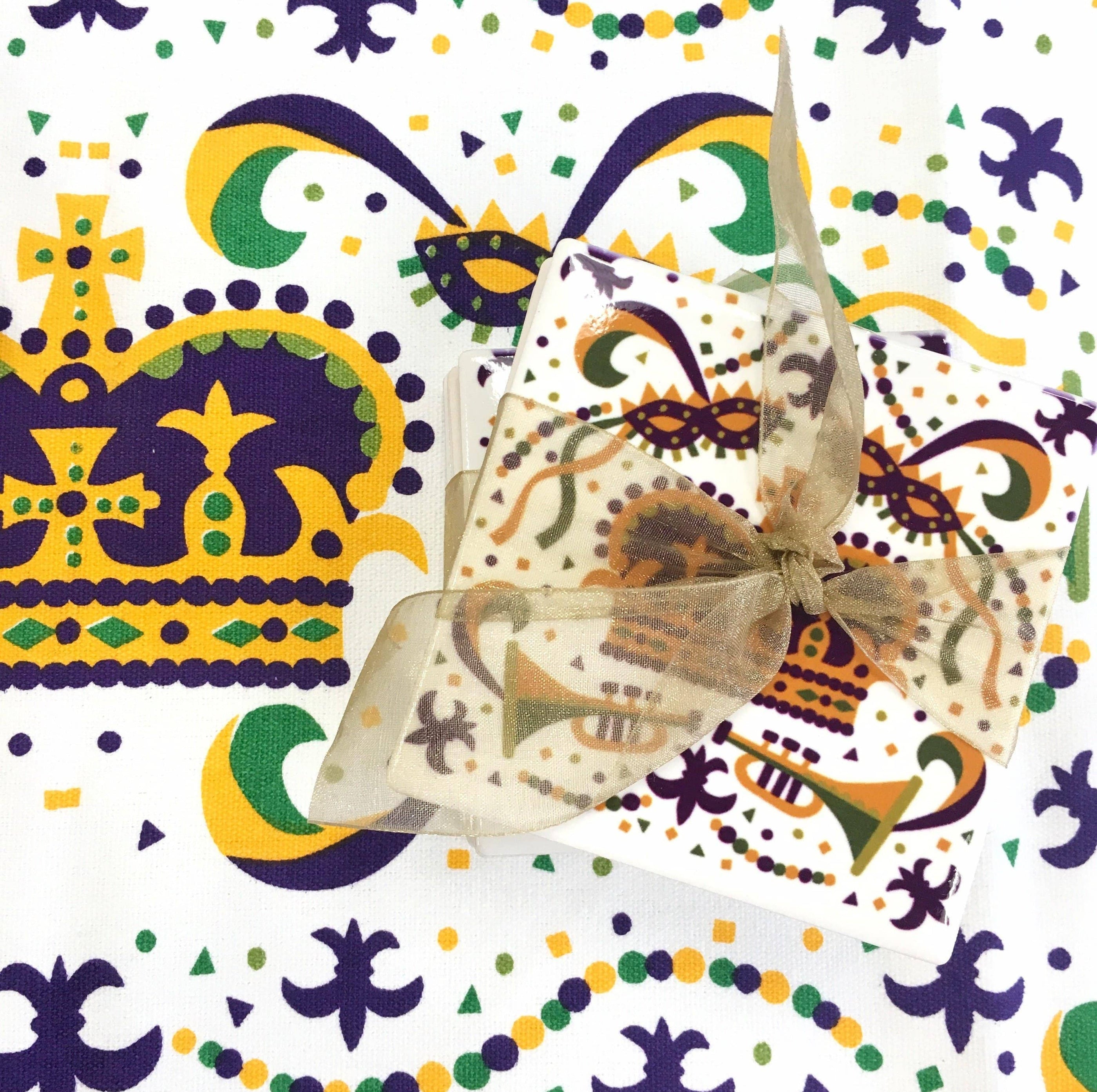 The Parish Line - The Parish Line Mardi Gras Coasters (Set of 4) - Little Miss Muffin Children & Home