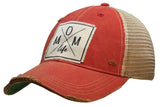 Vintage Life - Vintage Life  “Mom Life”  Distressed Trucker Cap in Light Red - Little Miss Muffin Children & Home