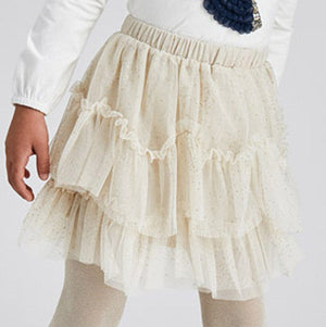 Mayoral Usa Inc Mayoral Almond Tulle Glitter Skirt - Little Miss Muffin Children & Home