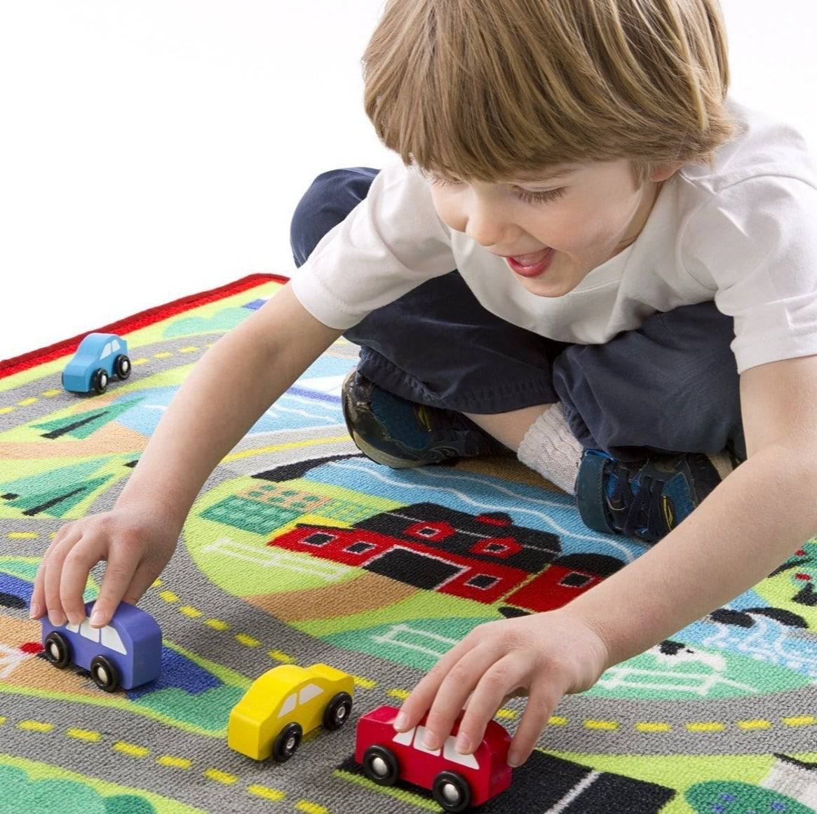 Melissa & Doug - Melissa & Doug Round the Town Road Rug & Car Set - Little Miss Muffin Children & Home