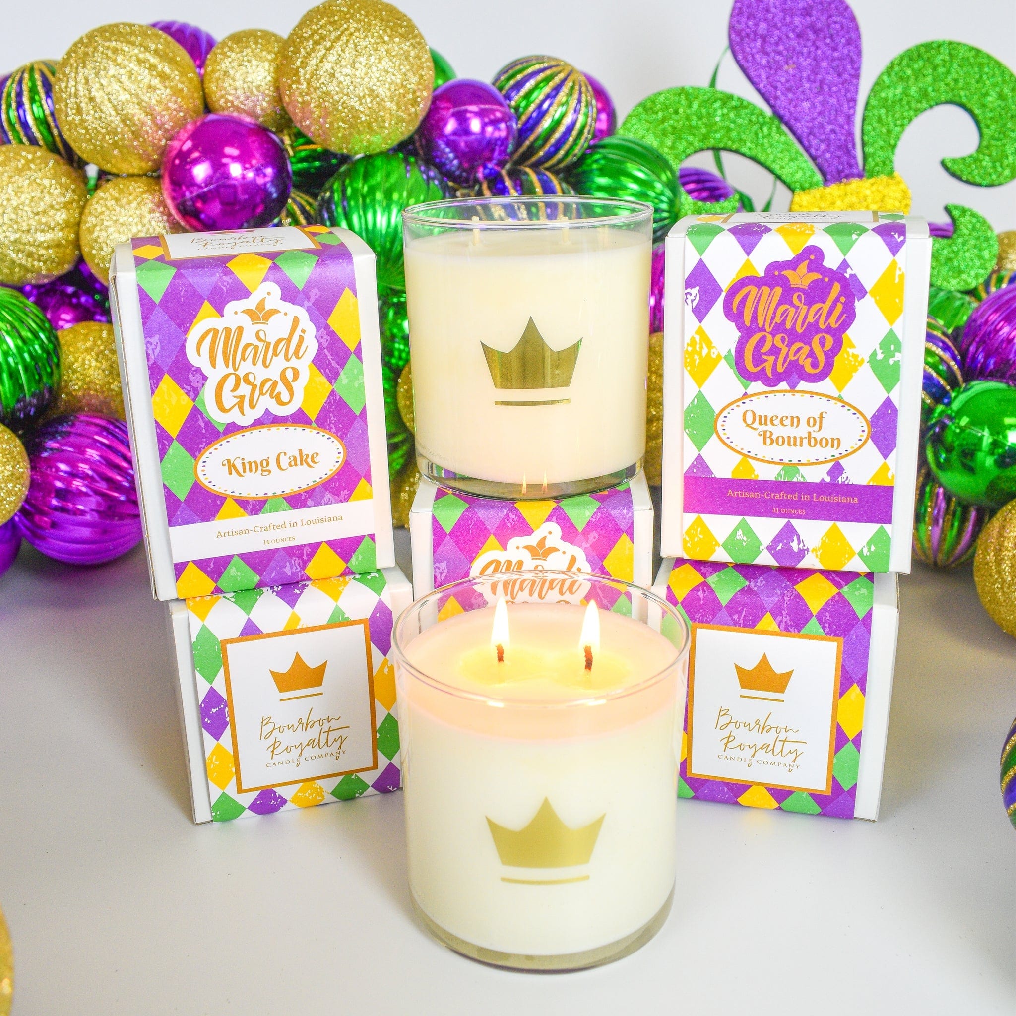 Bourbon Royalty Candle Co Bourbon Royalty Candle Co King Cake Mardi Gras Candle - Little Miss Muffin Children & Home