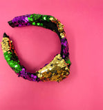 GDL - Golden Lily Golden Lily Mardi Gras Sequin Knotted Headband - Little Miss Muffin Children & Home