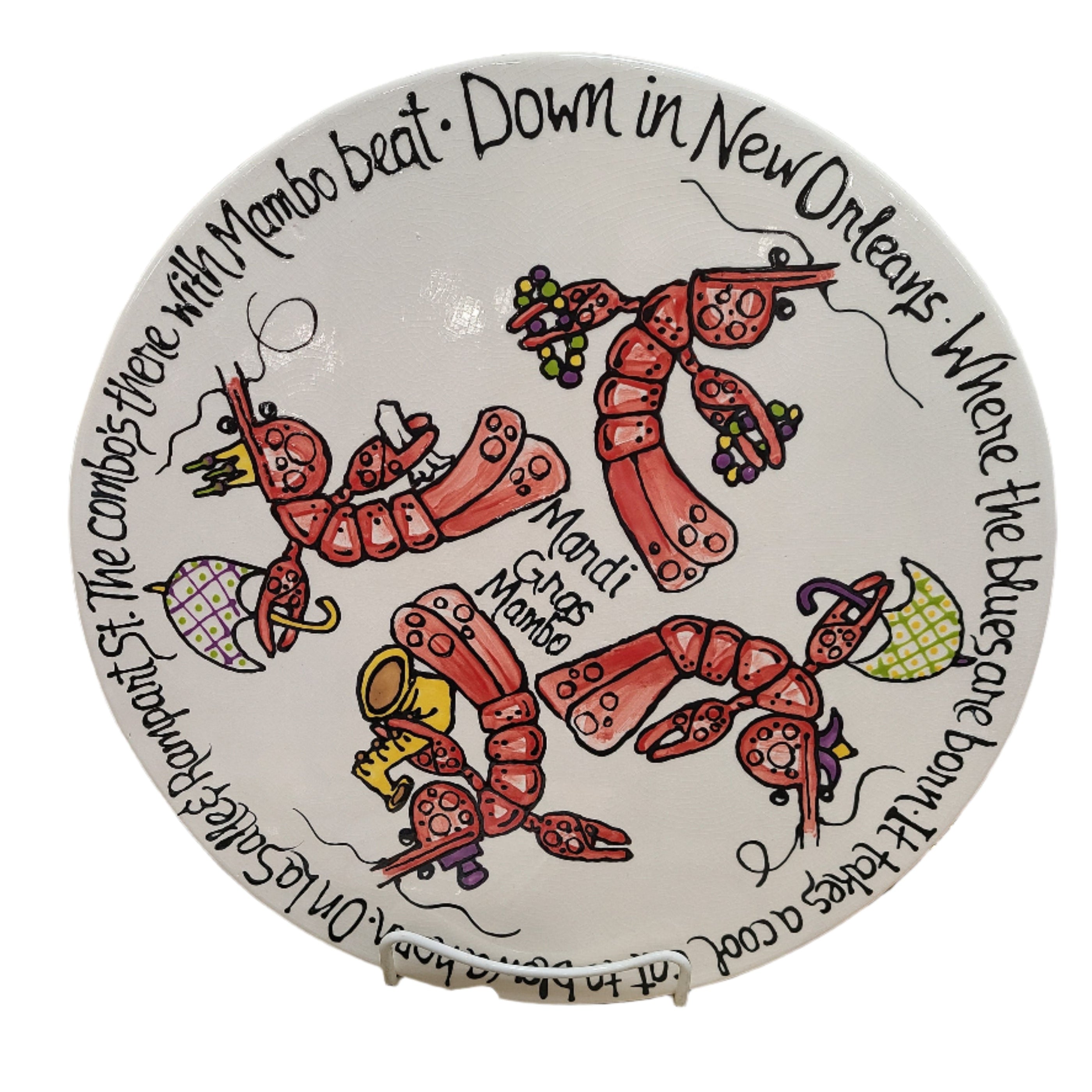 Jan Salzer Art Jan Salzer Mardi Gras Crawfish King Cake Platter - Little Miss Muffin Children & Home