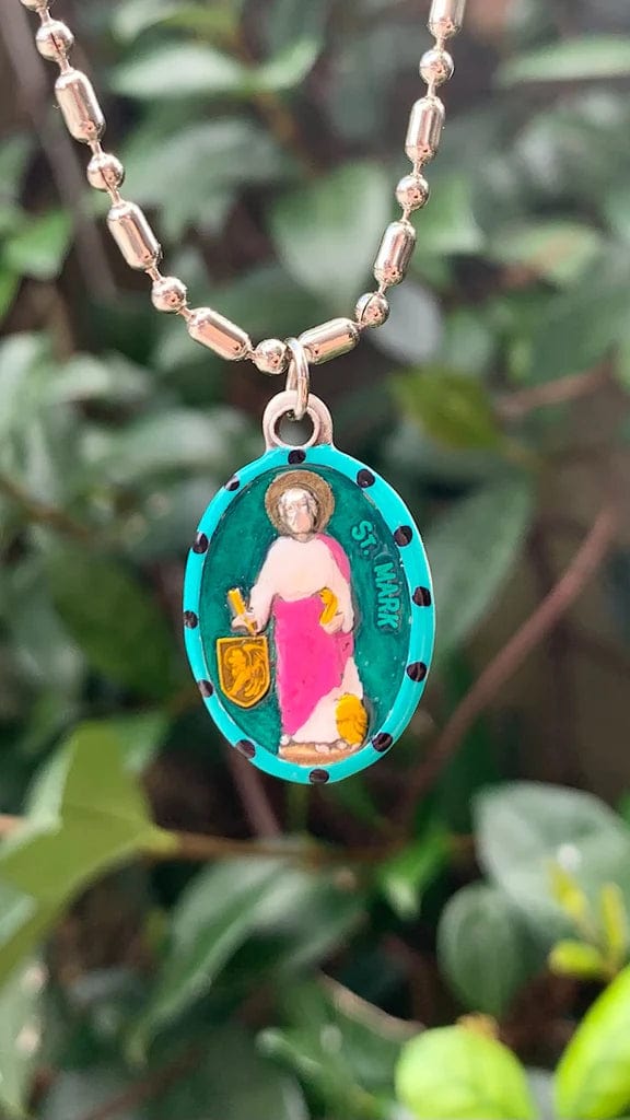 Saints For Sinners Saints For Sinners Saint Mark Hand Painted Medal - Little Miss Muffin Children & Home
