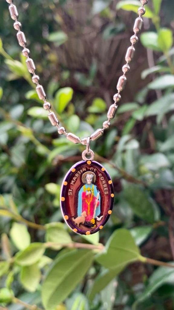 Saints For Sinners Saints For Sinners Saint Martin de Porres Hand Painted Medal - Little Miss Muffin Children & Home