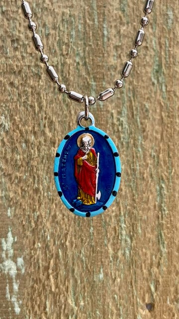 Saints For Sinners Saints For Sinners Saint Matthew Hand Painted Medal - Little Miss Muffin Children & Home