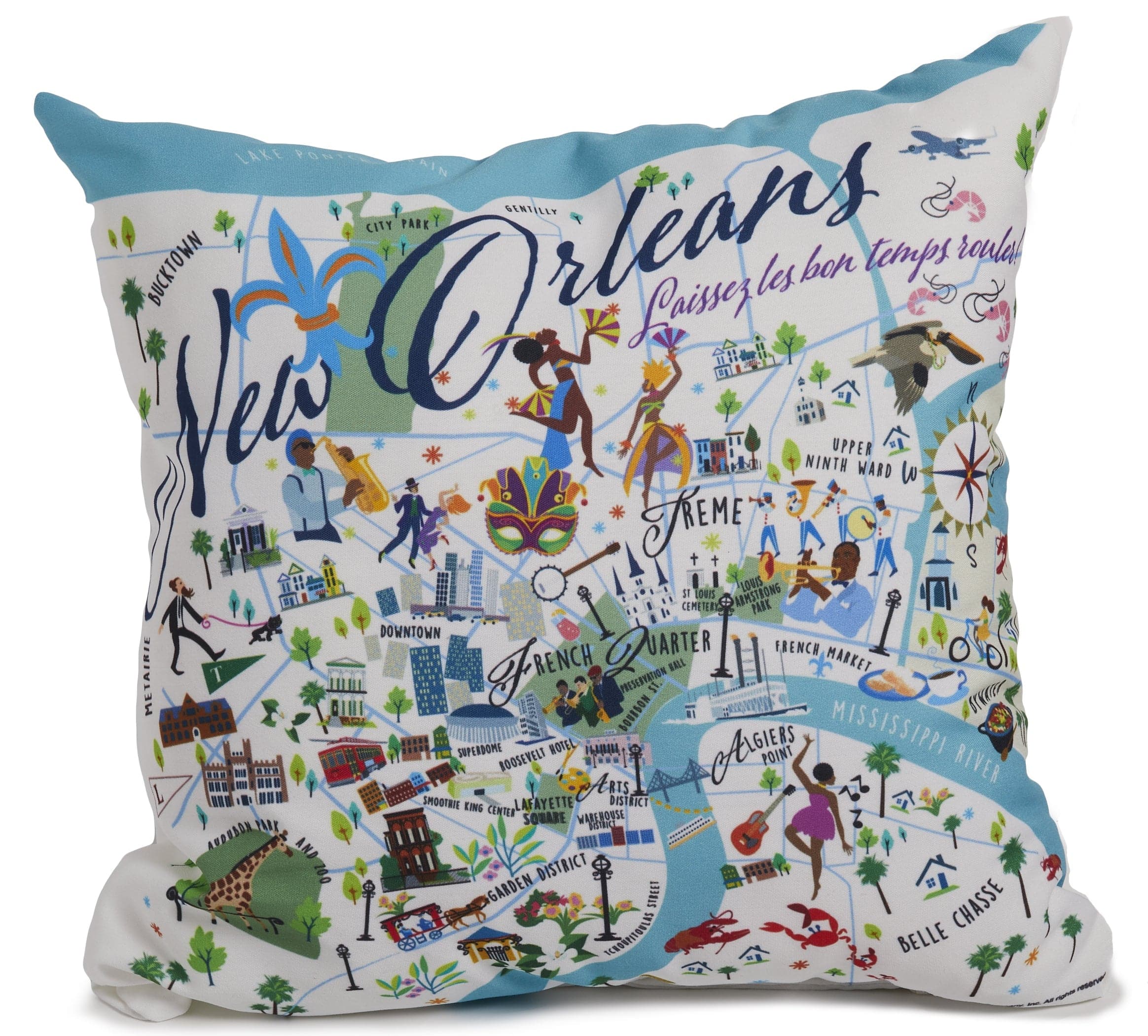 Galleyware Galleyware New Orleans Square Pillow - Little Miss Muffin Children & Home