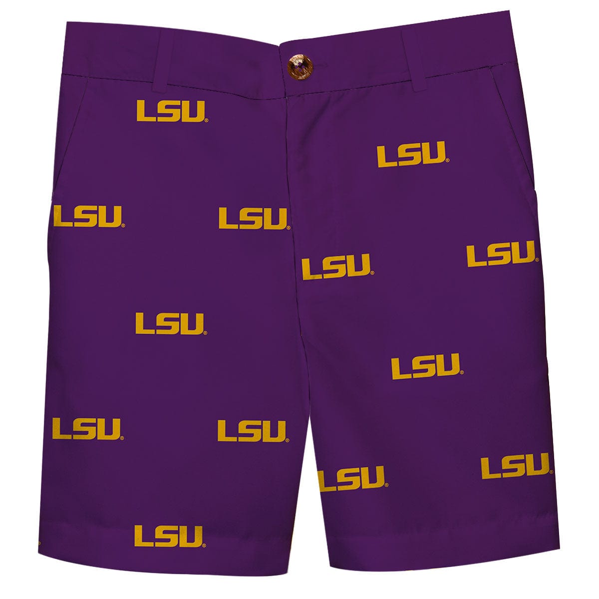VIVE LA FETE, INC. Vive La Fete LSU Tigers All Over Purple Print Structured Short - Little Miss Muffin Children & Home