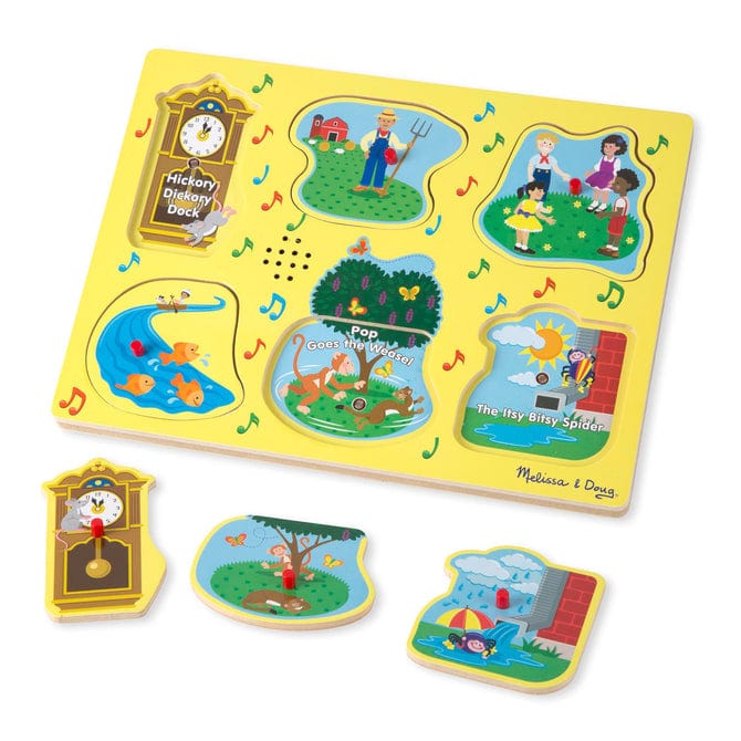Melissa & Doug Melissa & Doug Yellow Nursery Rhymes Sound Puzzle (6 pcs) - Little Miss Muffin Children & Home