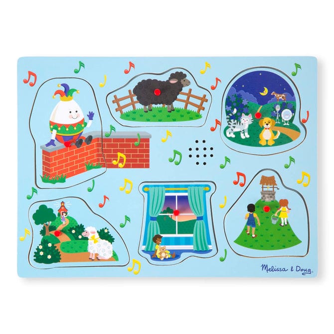 Melissa & Doug Melissa & Doug Blue Nursery Rhyme Sound Puzzle (6 pcs) - Little Miss Muffin Children & Home