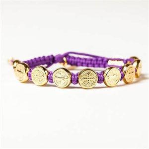 My Saint My Hero My Saint My Hero Benedictine Blessing Bracelet Purple/Gold - Little Miss Muffin Children & Home