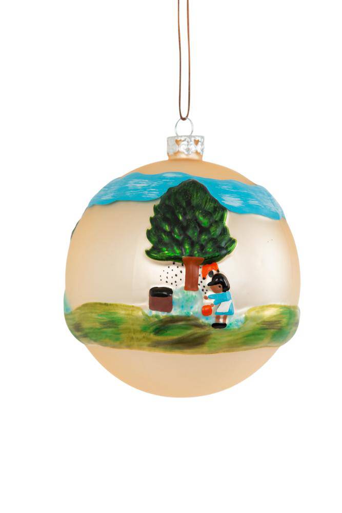 Clementine Hunter, Gitter Gallery - Clementine Hunter Pecan Picking 4" Round Ball Ornament - Little Miss Muffin Children & Home