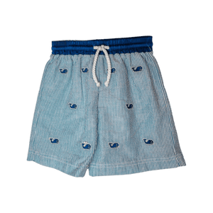 Anavini Blue Whale Swimtrunks Seersucker - Little Miss Muffin Children & Home