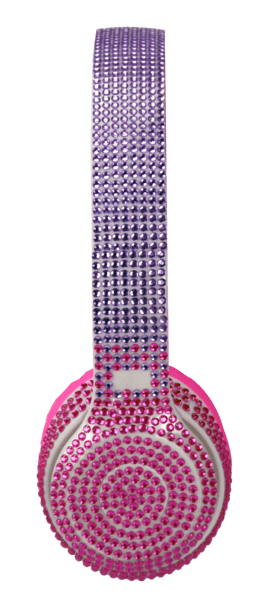 Wireless Express - Wireless Express Bluetooth Stereo BLING Headphones in Pink / Purple - Little Miss Muffin Children & Home