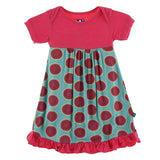 Kickee Pants - Kickee Pants Print Short Sleeve Dress Romper in Neptune Watermelon - Little Miss Muffin Children & Home