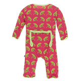 Kickee Pants - Kickee Pants Print Muffin Ruffle Coverall with Zipper in Red Ginger Ginkgo - Little Miss Muffin Children & Home