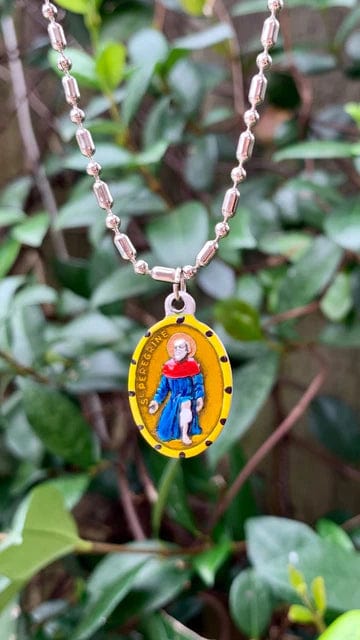 Saints For Sinners Saints For Sinners Saint Peregrine Hand Painted Medal - Little Miss Muffin Children & Home