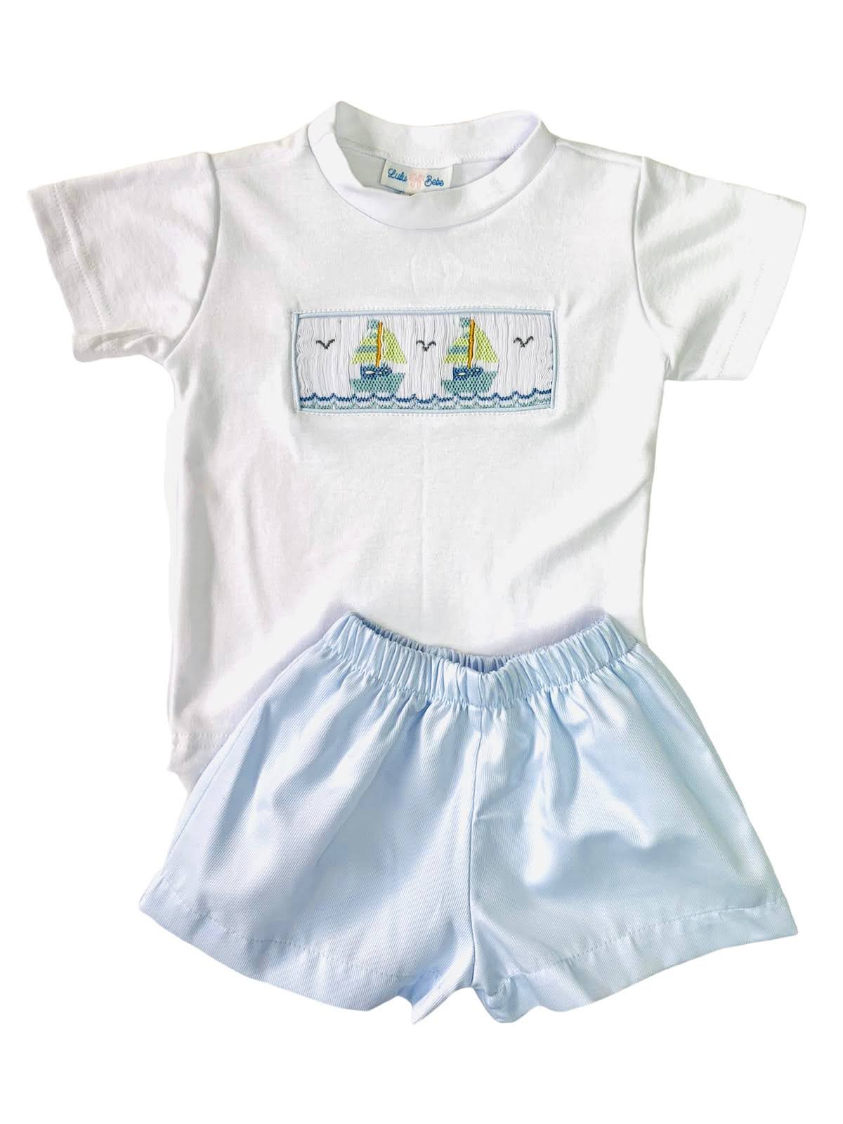 Lulu Bebe Lulu Bebe Tom Sailboat Smocked Shorts Set - Little Miss Muffin Children & Home
