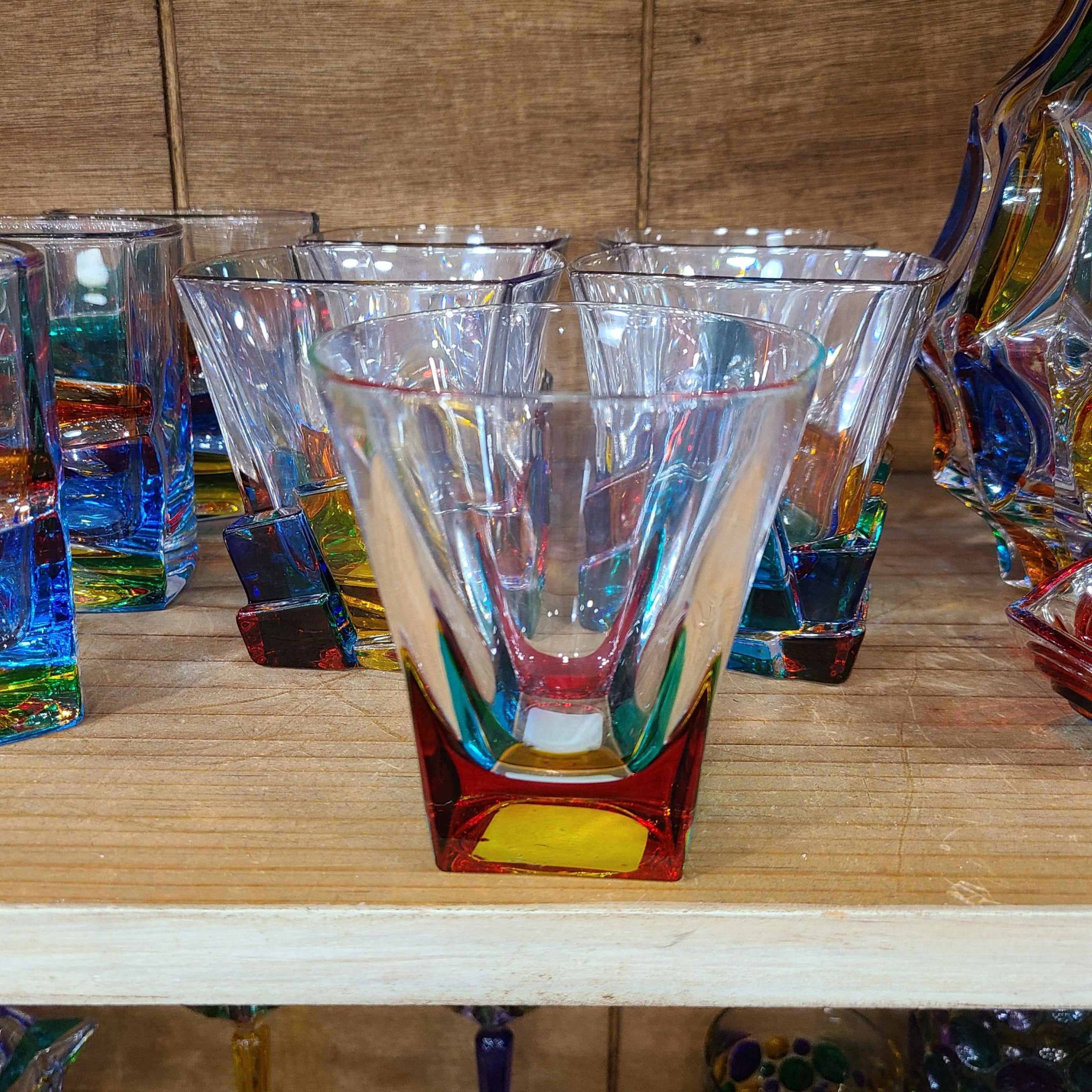 Gage Gage Multi Colored Fusion Double Old Fashioned Whiskey Glass - Little Miss Muffin Children & Home