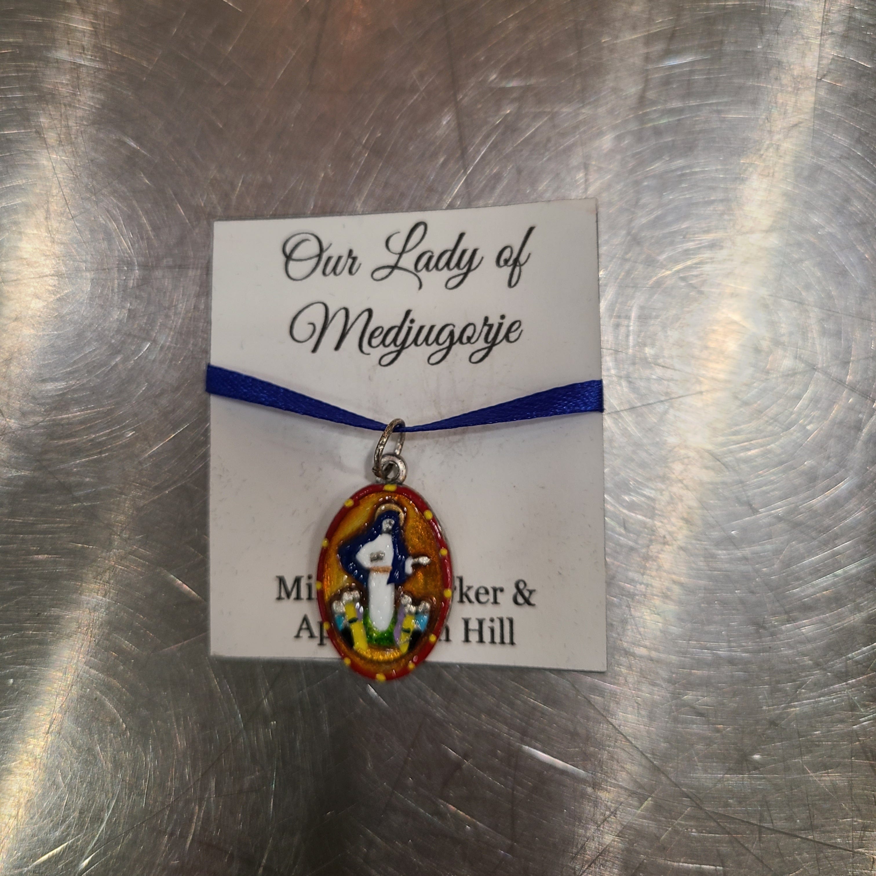 Saints For Sinners Saints For Sinners Our Lady of Medjugorje Hand Painted Medal - Little Miss Muffin Children & Home