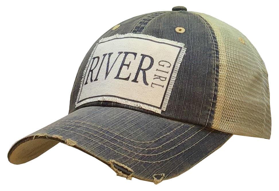 Vintage Life - Vintage Life "River Girl" Distressed Trucker Cap in Blue Denim - Little Miss Muffin Children & Home