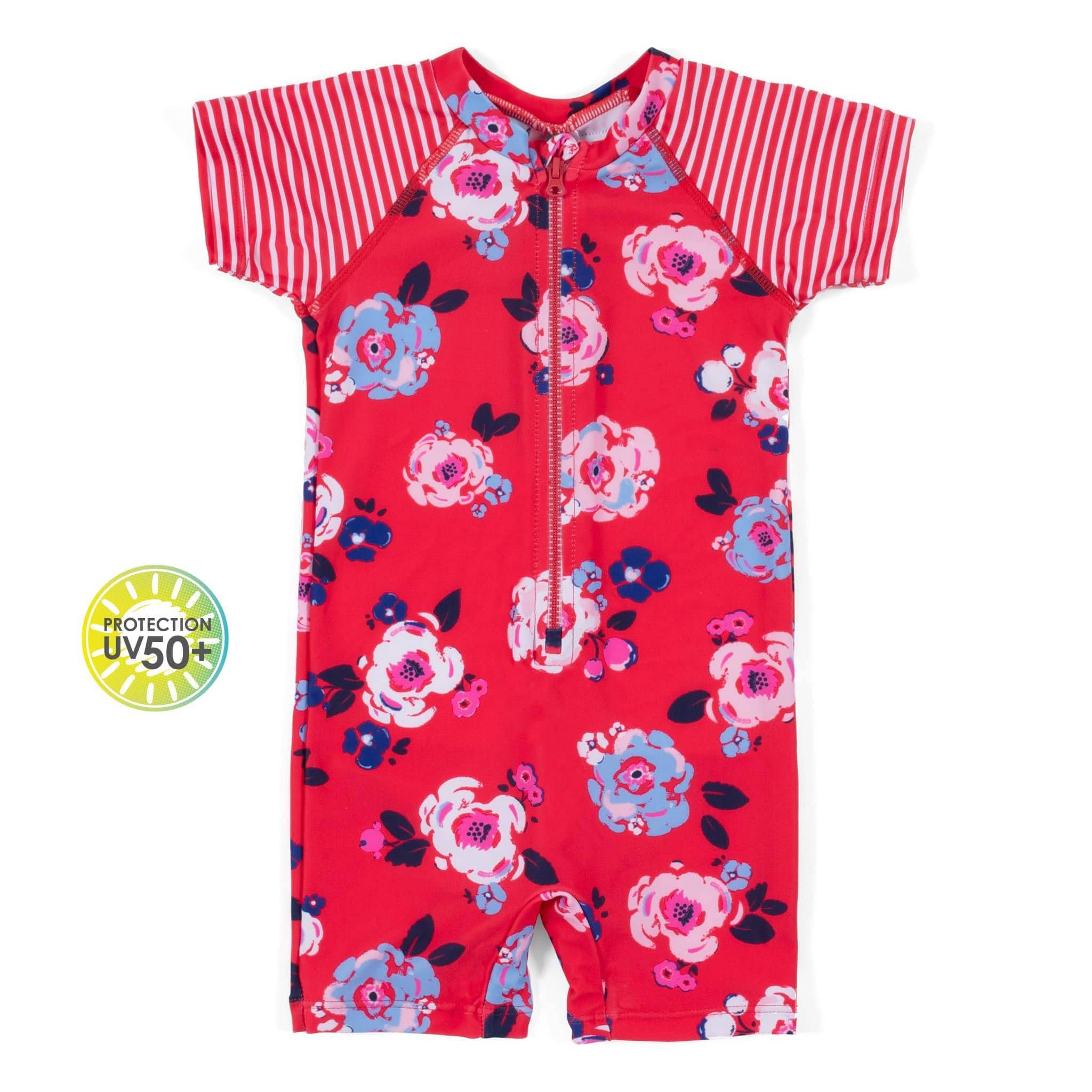 Nano Collection - Nano Collection One-Piece Peonies Rashguard Sunsuit - Little Miss Muffin Children & Home