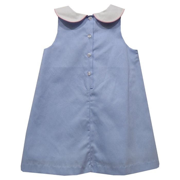 Vive La Fete Vive La Fete Light Blue Tulips Applique Pique Dress - Little Miss Muffin Children & Home