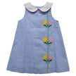 Vive La Fete Vive La Fete Light Blue Tulips Applique Pique Dress - Little Miss Muffin Children & Home