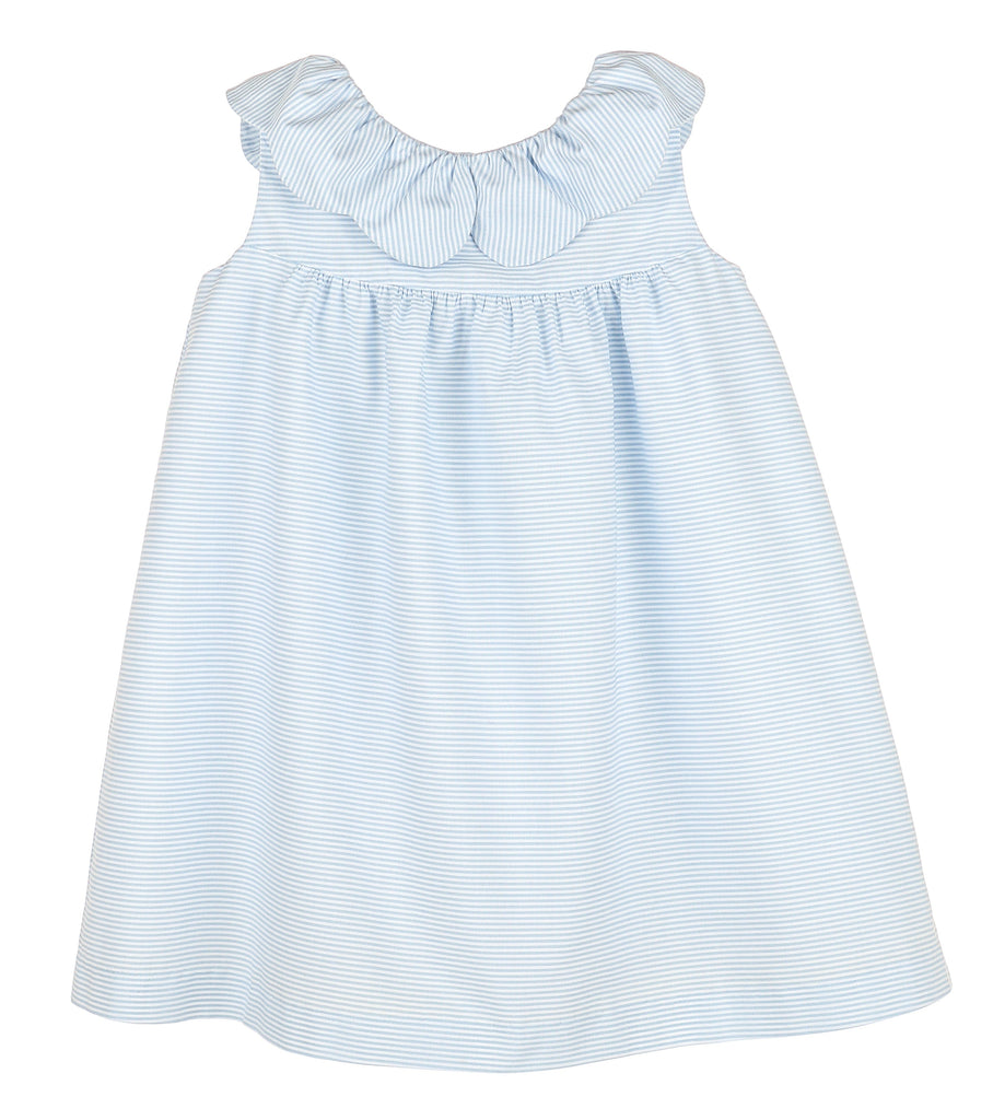 Casero & Associates Smock Checkered Dress Collar, Blue