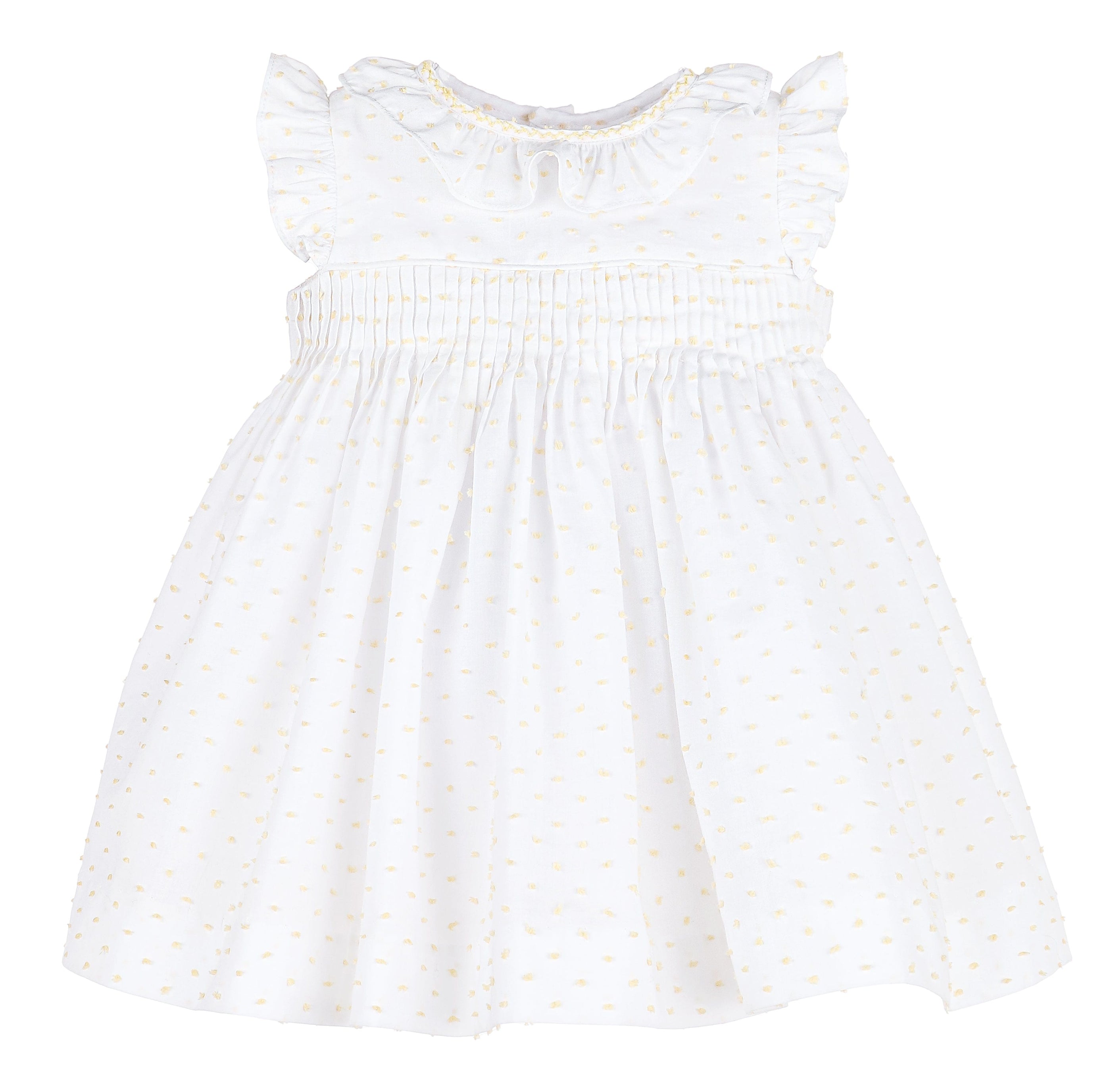 Casero & Associates Casero & Associates Lemonade Dotted Pleat Dress - Little Miss Muffin Children & Home