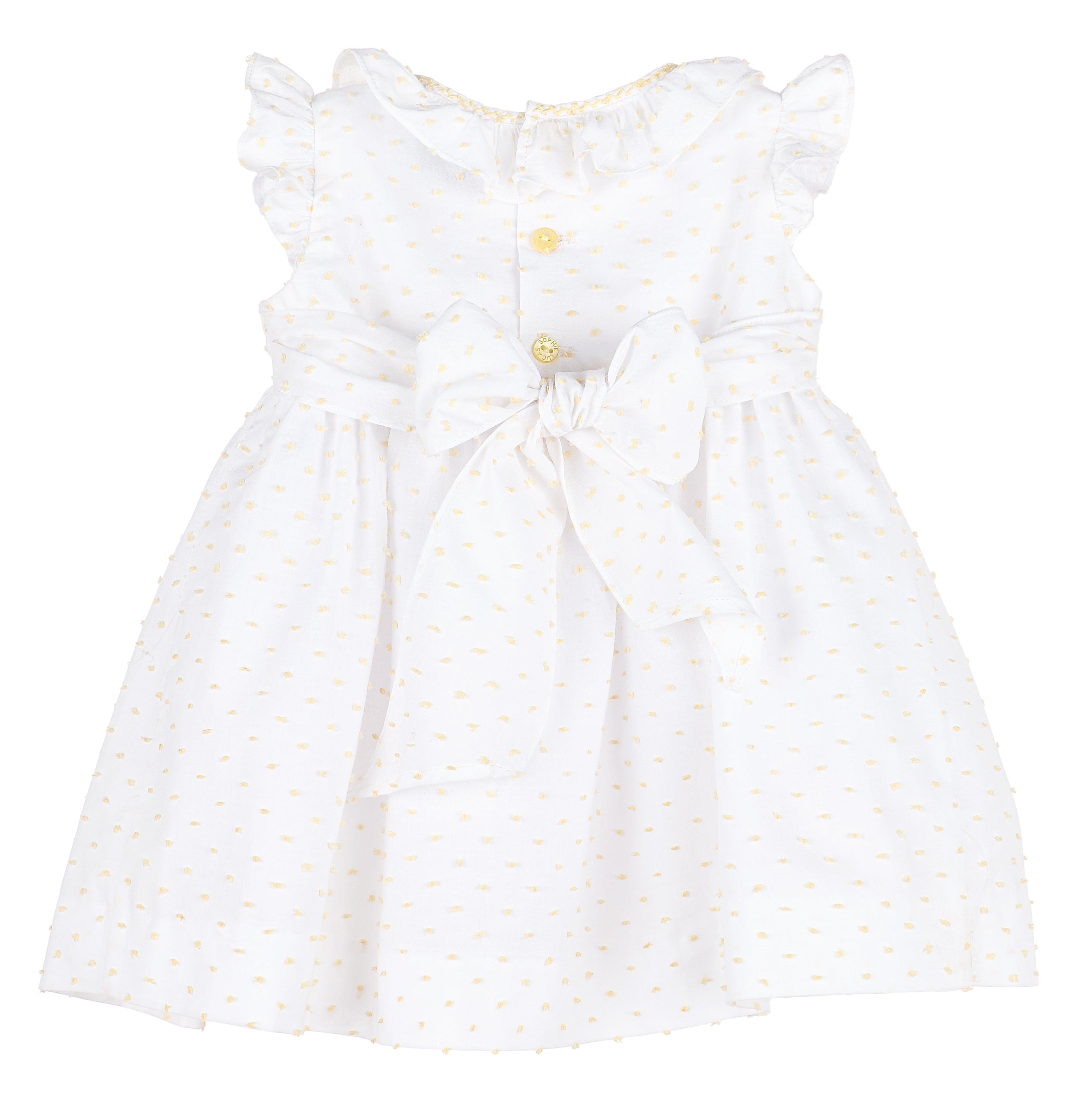 Casero & Associates Casero & Associates Lemonade Dotted Pleat Dress - Little Miss Muffin Children & Home