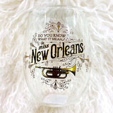 The Parish Line - The Parish Line "Do You Know What It Means To Miss New Orleans?" Stemless Wine Glass - Little Miss Muffin Children & Home
