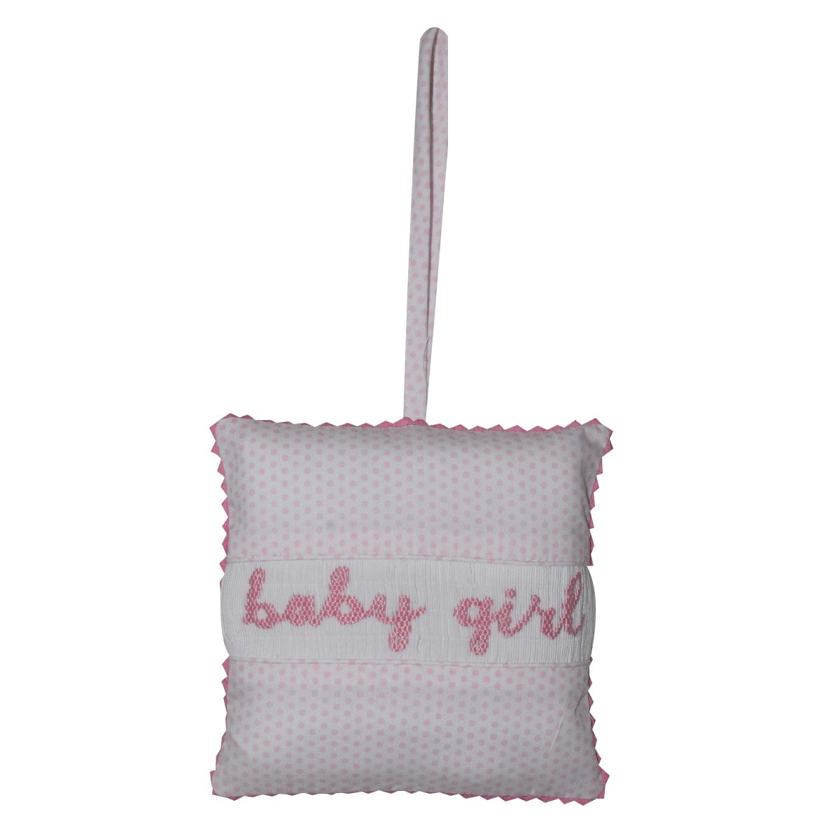 Vive La Fete Vive La Fete Baby Girl Smocked Light Pink Polka Dots Pillow - Little Miss Muffin Children & Home