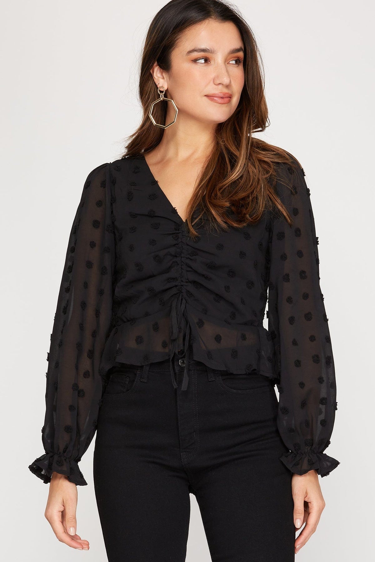 She & Sky She & Sky Pom Pom Tie Top - Little Miss Muffin Children & Home