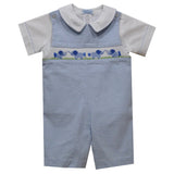 Vive La Fete Vive La Fete Baby Elephants Smocked Micro Check Jon Jon - Little Miss Muffin Children & Home